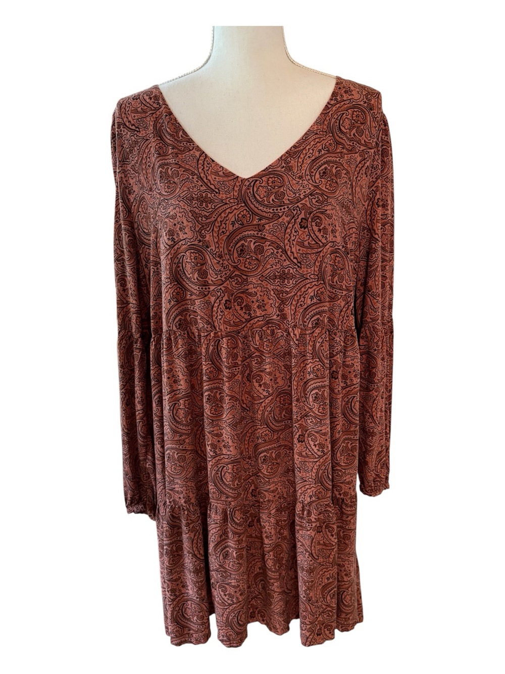 Lucky Brand Boho Paisley Peasant Dress.  Size XL